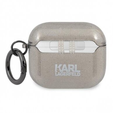 Dėklas Karl Lagerfeld KLA3UKHGK AirPods 3 cover Juodas Glitter Karl`s Head KOW068 1