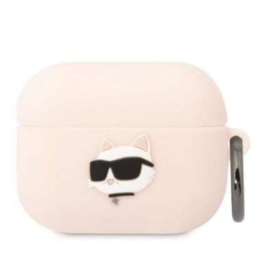 Dėklas Karl Lagerfeld KLAPRUNCHP AirPods Pro Rožinis