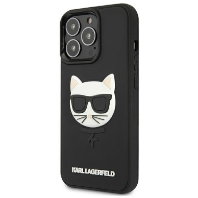 Dėklas Karl Lagerfeld KLHCP13LCH3DBK 13 Pro / 13 6,1" Juodas 3D Rubber Choupette 1