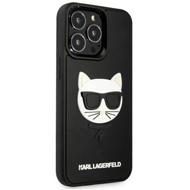 Dėklas Karl Lagerfeld KLHCP13LCH3DBK 13 Pro / 13 6,1" Juodas 3D Rubber Choupette 3