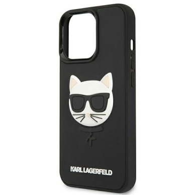 Dėklas Karl Lagerfeld KLHCP13LCH3DBK 13 Pro / 13 6,1" Juodas 3D Rubber Choupette 5