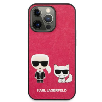 Dėklas Karl Lagerfeld KLHCP13LPCUSKCP iPhone 13 Pro / 13 6,1" fuksja/fushia hardcase Ikonik Karl & Choupette 2