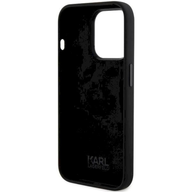 Dėklas Karl Lagerfeld KLHCP15XSMHKNPK iPhone 15 Pro Max 6.7" Juodas Silicone Ikonik Metal Pin 6