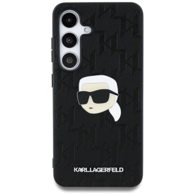 Dėklas Karl Lagerfeld Leather Monogram Pin Logo Karl Head Samsung Galaxy S25 Plus Juodas 2