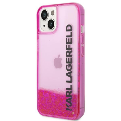 Dėklas Karl Lagerfeld Liquid Glitter Elong KLHCP14MLCKVF iPhone 14 Plus Rožinis 2