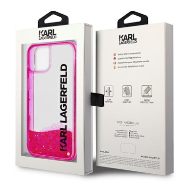 Dėklas Karl Lagerfeld Liquid Glitter Elong KLHCP14MLCKVF iPhone 14 Plus Rožinis 4