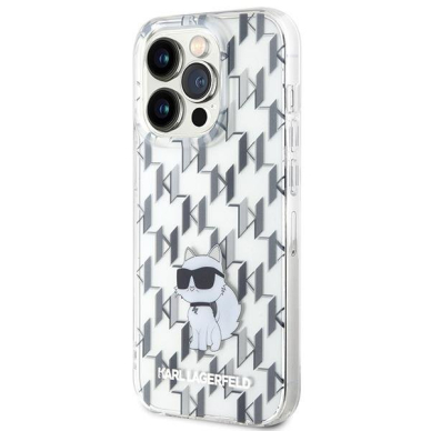 Dėklas Karl Lagerfeld Monogram Choupette case for iPhone 15 Pro Max - Permatomas 1