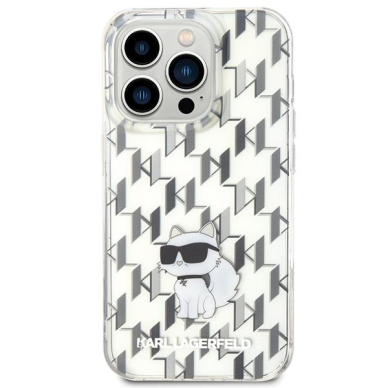 Dėklas Karl Lagerfeld Monogram Choupette case for iPhone 15 Pro Max - Permatomas 2