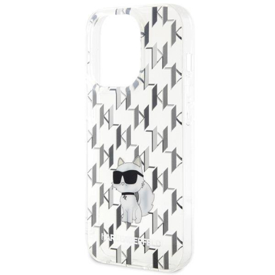 Dėklas Karl Lagerfeld Monogram Choupette case for iPhone 15 Pro Max - Permatomas 5