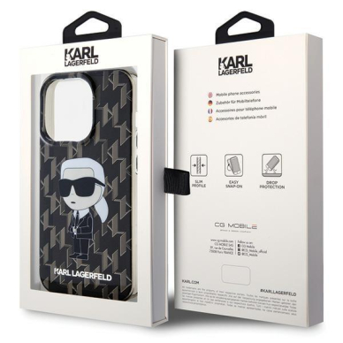 Dėklas Karl Lagerfeld Monogram Ikonik case for iPhone 15 Pro - Juodas 7