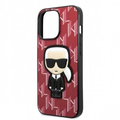 Dėklas Karl Lagerfeld Monogram Ikonik Patch KLHCP13LPMNIKPI iPhone 13 Pro / 13 Raudonas 5