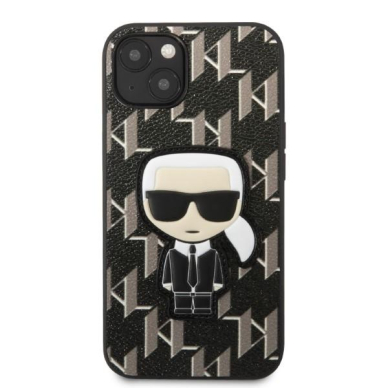 Iphone 13 Dėklas Karl Lagerfeld Monogram Ikonik Patch KLHCP13MPMNIKBK  Juodas 2