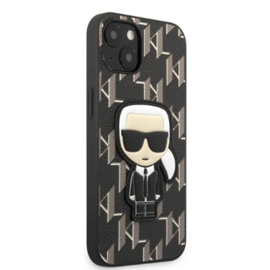 Iphone 13 Dėklas Karl Lagerfeld Monogram Ikonik Patch KLHCP13MPMNIKBK  Juodas 3