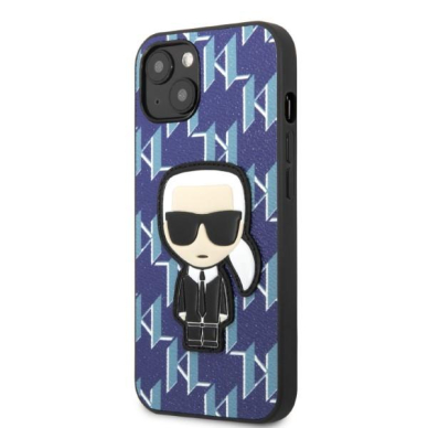 Iphone 13 Dėklas Karl Lagerfeld Monogram Ikonik Patch KLHCP13MPMNIKBL  Mėlynas 1