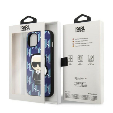 Iphone 13 Dėklas Karl Lagerfeld Monogram Ikonik Patch KLHCP13MPMNIKBL  Mėlynas 7