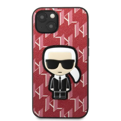 Iphone 13 Dėklas Karl Lagerfeld Monogram Ikonik Patch KLHCP13MPMNIKPI  Raudonas 2