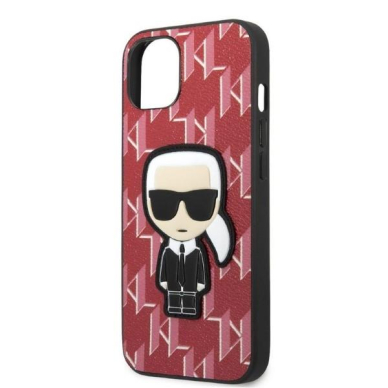 Iphone 13 Dėklas Karl Lagerfeld Monogram Ikonik Patch KLHCP13MPMNIKPI  Raudonas 5