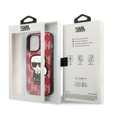 Dėklas Karl Lagerfeld Monogram Ikonik Patch KLHCP13XPMNIKPI iPhone 13 Pro Max Raudonas 7