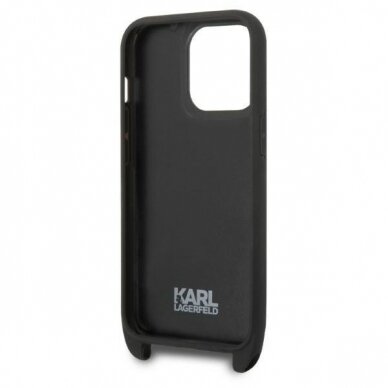 Dėklas Karl Lagerfeld Monogram Ikonik Patch KLHCP14LSTKMK iPhone 14 Pro Juodas 5