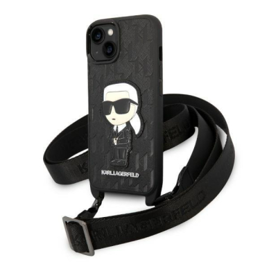 Dėklas Karl Lagerfeld Monogram Ikonik Patch KLHCP14MSTKMK iPhone 14 Plus Juodas