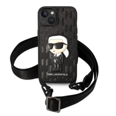 Dėklas Karl Lagerfeld Monogram Ikonik Patch KLHCP14SSTKMK iPhone 14 Juodas 1