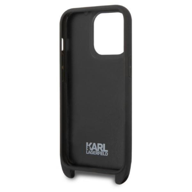 Dėklas Karl Lagerfeld Monogram Plaque Logo Strap KLHCP14LSTMMK iPhone 14 Pro Juodas 3