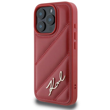 Dėklas Karl Lagerfeld Quilted Signature iPhone 16 Pro  - raudonas 1