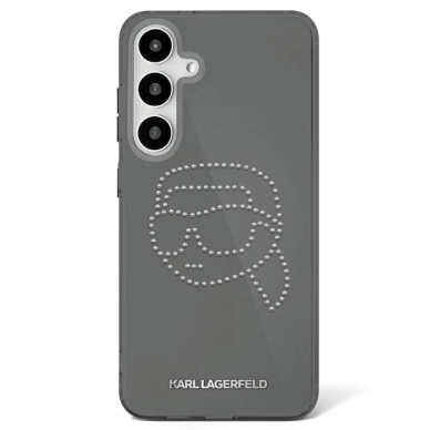 Dėklas Karl Lagerfeld Rhinestones Karl Head Logo Samsung Galaxy S25 Juodas