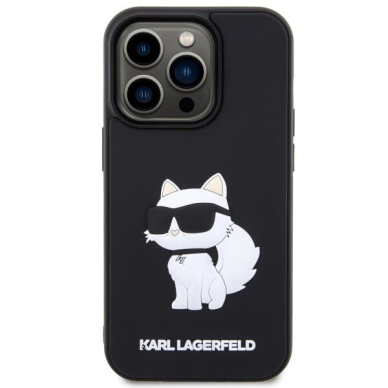 Dėklas Karl Lagerfeld Rubber Choupette 3D KLHCP14L3DRKHNK iPhone 14 Pro Juodas 2