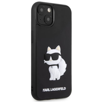 Dėklas Karl Lagerfeld Rubber Choupette 3D KLHCP14M3DRKHNK iPhone 14 Plus Juodas 3