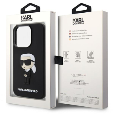 Dėklas Karl Lagerfeld Rubber Ikonik 3D KLHCP14L3DRKINK iPhone 14 Pro Juodas 7