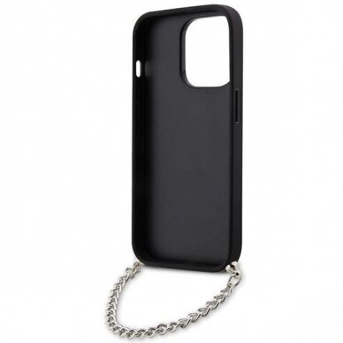 Dėklas Karl Lagerfeld Saffiano Monogram Chain KLHCP14LSACKLHPK iPhone 14 Pro Juodas 5