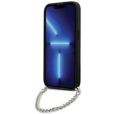 Dėklas Karl Lagerfeld Saffiano Monogram Chain KLHCP14XSACKLHPG iPhone 14 Pro Max Sidabrinis 3