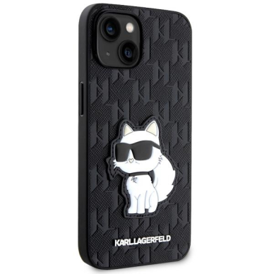 Dėklas Karl Lagerfeld Saffiano Monogram Choupette KLHCP14SSAKHPCK iPhone 14 Juodas 3