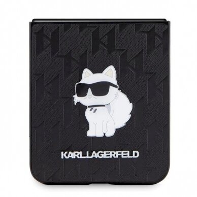 Dėklas Karl Lagerfeld Saffiano Monogram Choupette Pin case for Samsung Galaxy Z Flip 5 - Juodas 4