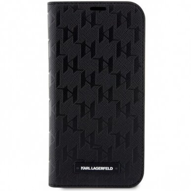 Dėklas Karl Lagerfeld Saffiano Monogram KLBKP14SSAKLHPK iPhone 14 Juodas 2