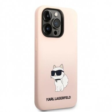 Dėklas Karl Lagerfeld Silicone Choupette KLHCP14LSNCHBCP iPhone 14 Pro Rožinis 3