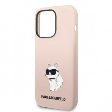 Dėklas Karl Lagerfeld Silicone Choupette KLHCP14LSNCHBCP iPhone 14 Pro Rožinis 5