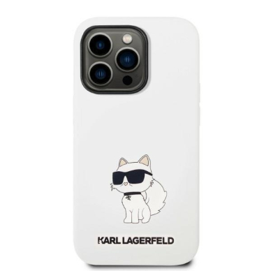 Dėklas Karl Lagerfeld Silicone Choupette MagSafe KLHMP14XSNCHBCH iPhone 14 Pro Max Baltas 2