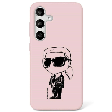 Dėklas Karl Lagerfeld Silicone Graffiti Ikonik Printed Logo MagSafe Samsung Galaxy S25 Rožinis