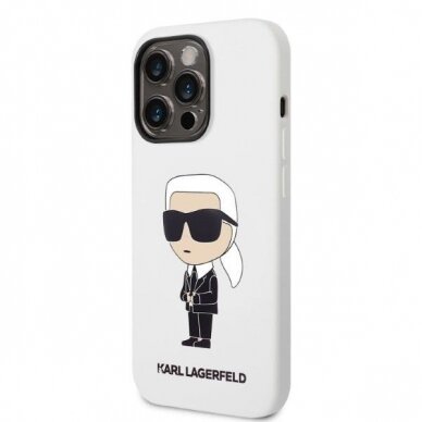 Dėklas Karl Lagerfeld Silicone Ikonik KLHCP14LSNIKBCH iPhone 14 Pro Baltas 1