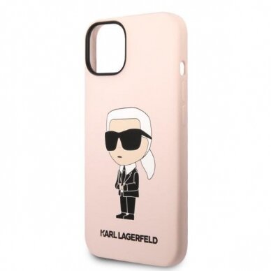 Dėklas Karl Lagerfeld Silicone Ikonik Magsafe KLHMP14SSNIKBCP iPhone 14 Rožinis 5