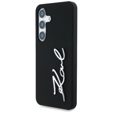 Dėklas Karl Lagerfeld Silicone Metal Signature Logo Samsung Galaxy S25 Juodas 1