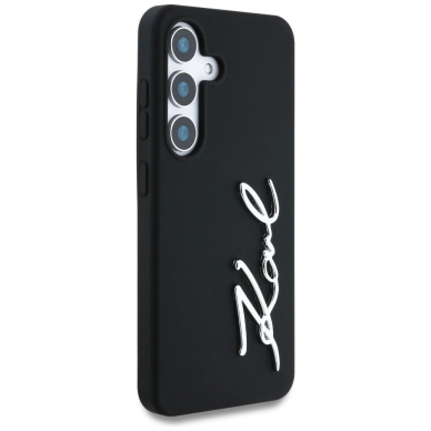 Dėklas Karl Lagerfeld Silicone Metal Signature Logo Samsung Galaxy S25 Juodas 3