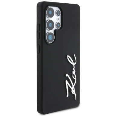 Dėklas Karl Lagerfeld Silicone Metal Signature Logo Samsung Galaxy S25 Ultra Juodas 3