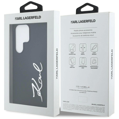 Dėklas Karl Lagerfeld Silicone Metal Signature Logo Samsung Galaxy S25 Ultra Juodas 7