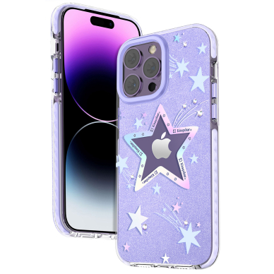 Dėklas Kingxbar Heart Star iPhone 14 Plus Purpurinis 2