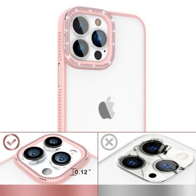 Dėklas Kingxbar Sparkle Series case iPhone 13 Pro Rožinis 2