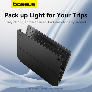 Dėklas klaviatūra Baseus Brilliance Series keyboard iPad 10.2'' (2019/2020/2021) + USB-C cable - Juodas 12