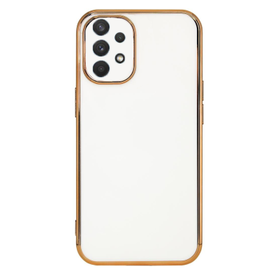 Samsung Galaxy A13 / A04s Dėklas Lighting Color Case for 5G Baltas, auksiniais kraštais